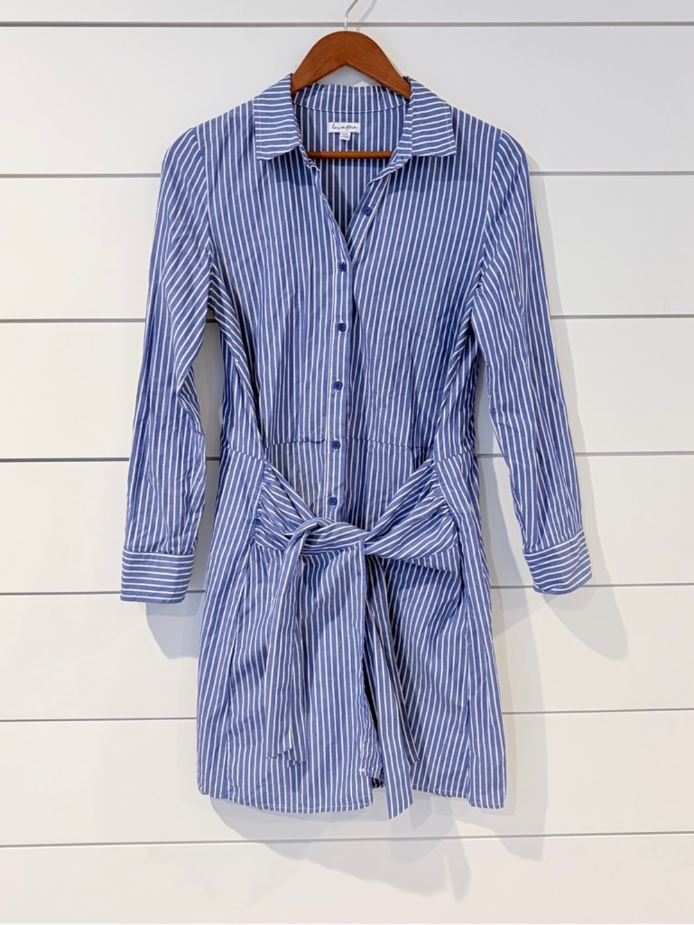 Love Fire Striped Shirt Dress M Preppy Coastalcore Chic Hamptons Brunch